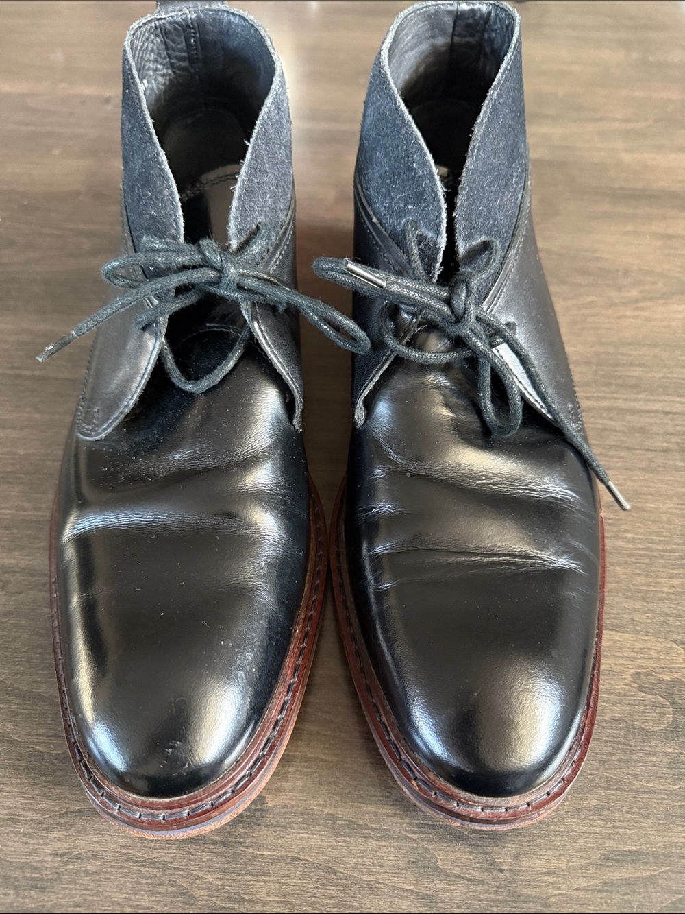 Cole Haan Nike Air Men's Black Leather Chukka Boots. Missing inner sole